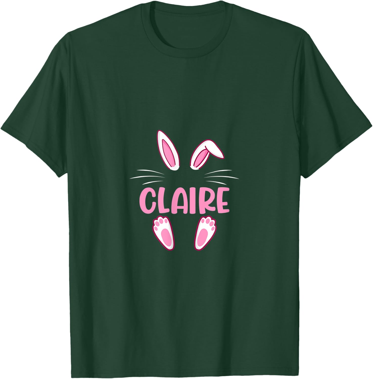 CLAIRE Easter Bunny Funny Novelty Custom Name T-Shirt - T-Shirt | Forest