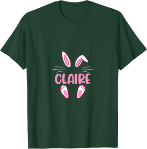 CLAIRE Easter Bunny Funny Novelty Custom Name T-Shirt - T-Shirt | Forest