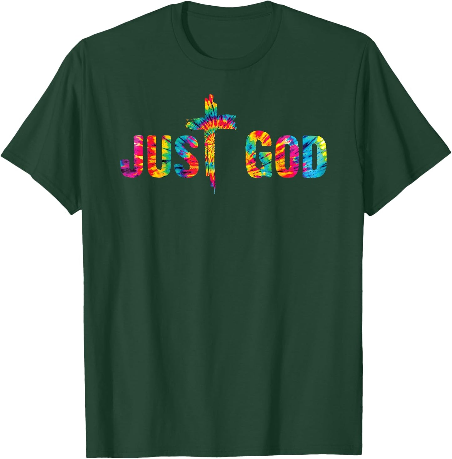 Just God Jesus Cross Inspirational Motivational Christian T-Shirt - T-Shirt | Forest