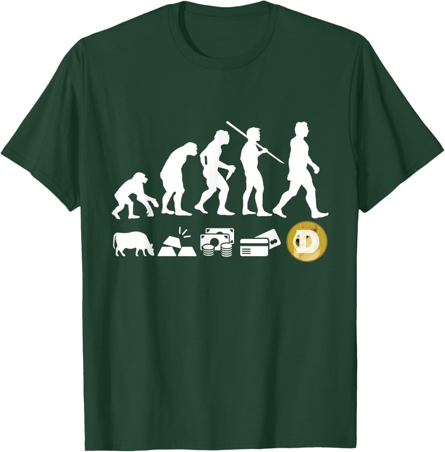 Dogecoin Evolution of Money | A Dog Crypto Women Kids T-Shirt - T-Shirt | Forest