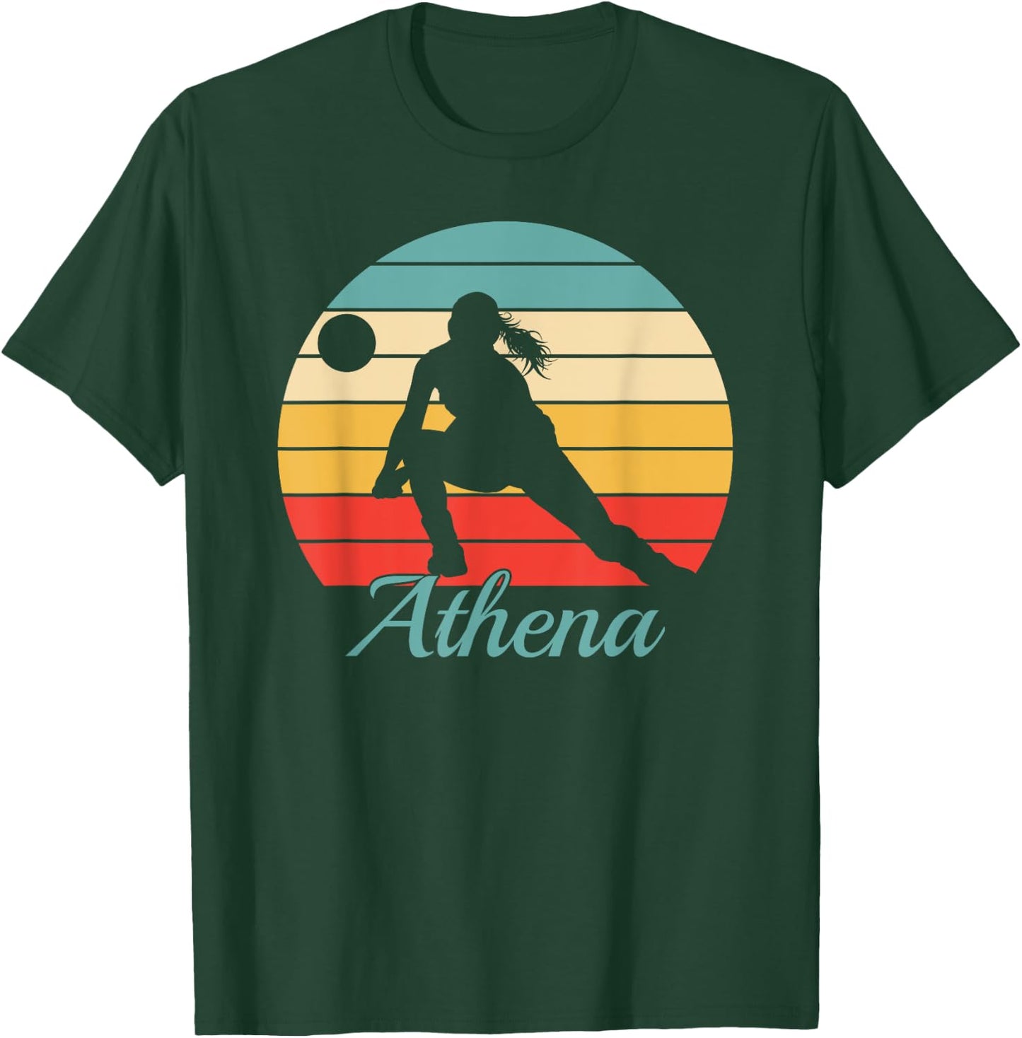 Athena Name Gift Personalized Volleyball T-Shirt - T-Shirt | Forest