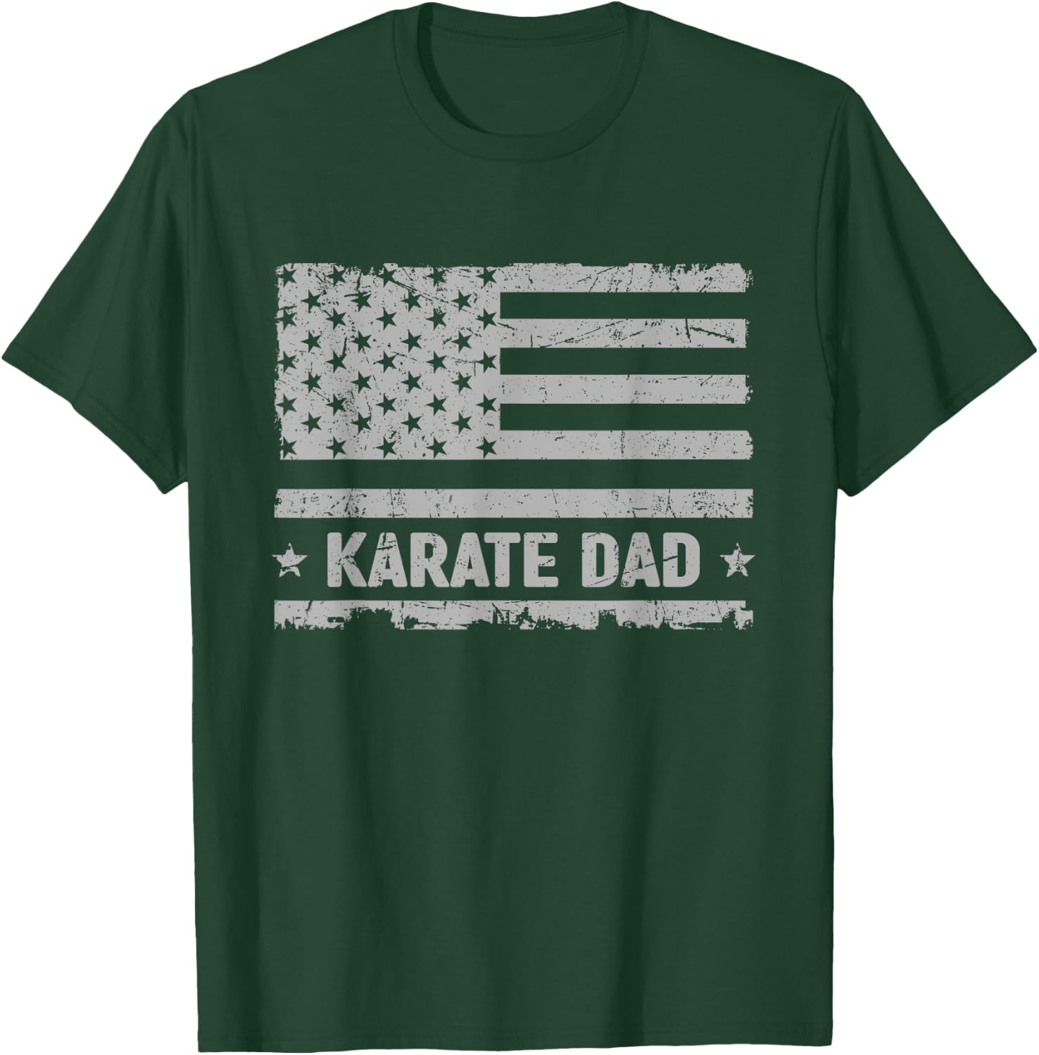 Karate Dad America US Flag Patriot - Vintage Gift T-Shirt - T-Shirt | Forest