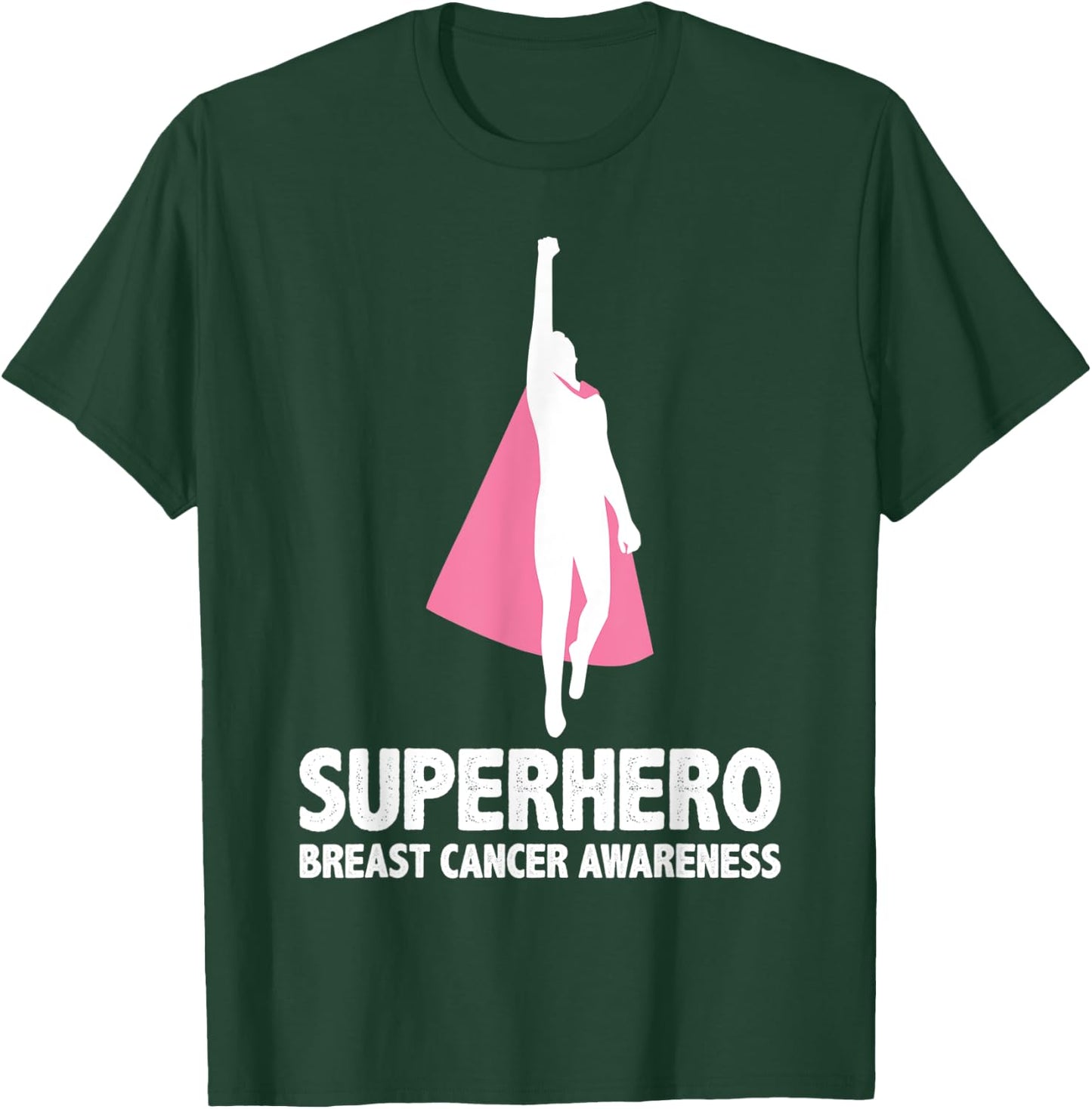 Superhero Men - Breast Cancer Awareness T-Shirt - T-Shirt | Forest