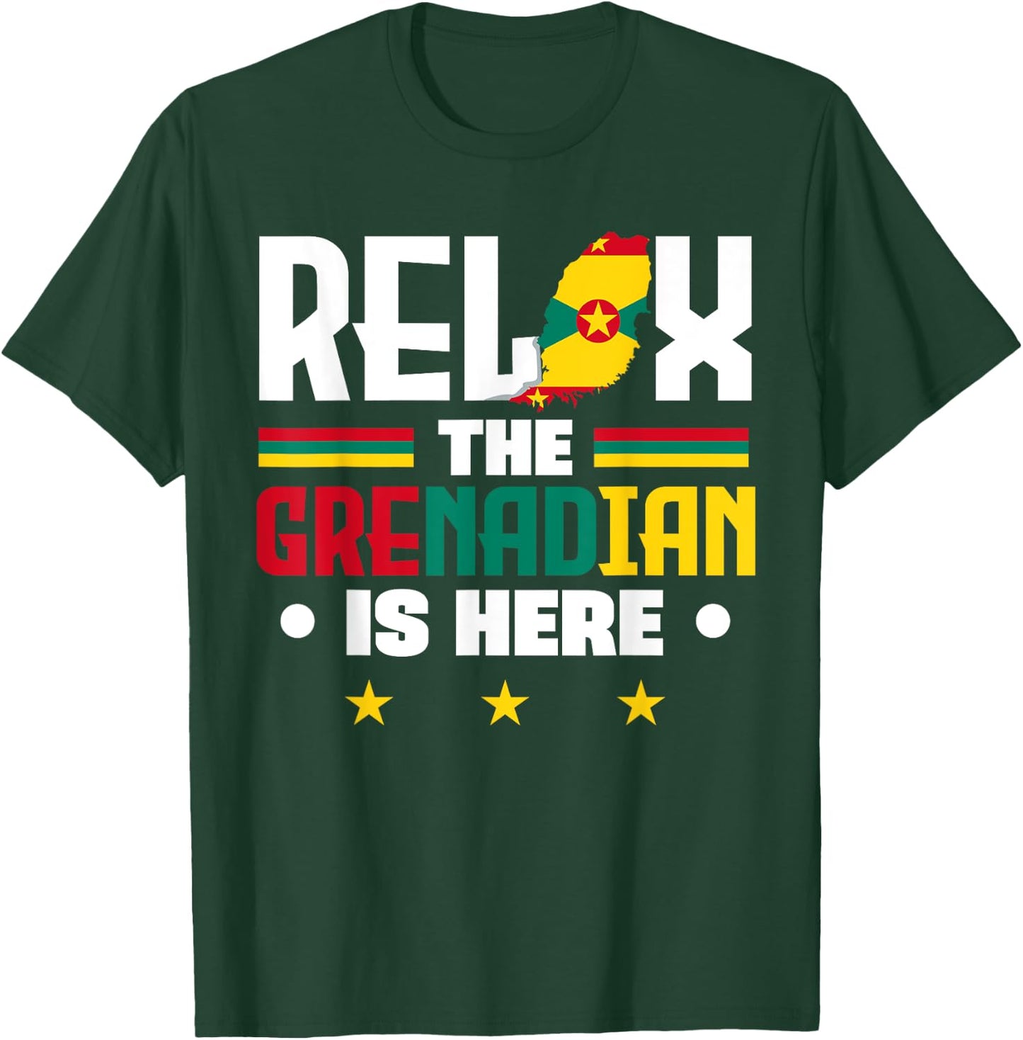 Grenada - Grenadian Heritage Roots Flag Designs Grenadian Relax - Women's Black Small Short Sleeve Cotton T-Shirt - T-Shirt | Forest