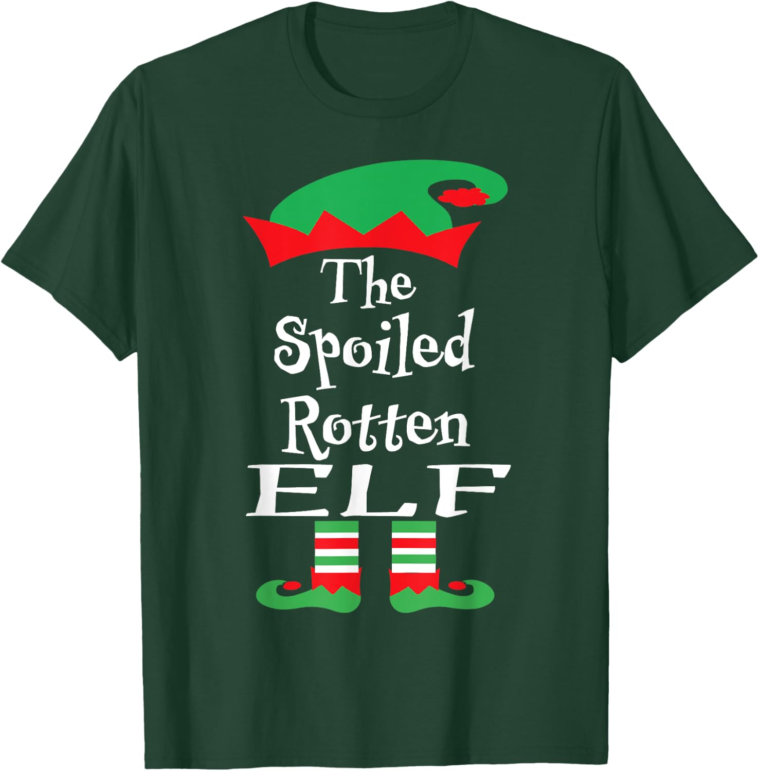 Funny The Spoiled Rotten Elf Shirt Christmas Matching Family T-Shirt - T-Shirt | Forest