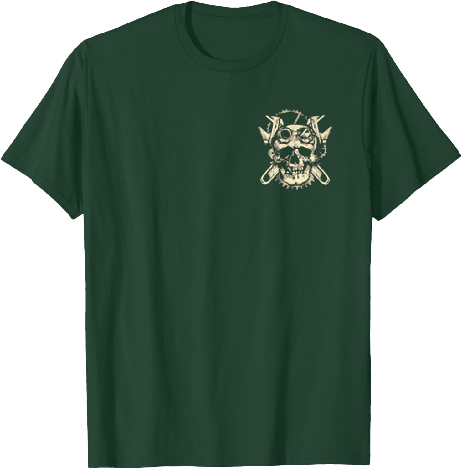 Machanic skull Gear Pocket Wrench Mechanic Best T-Shirt - T-Shirt | Forest