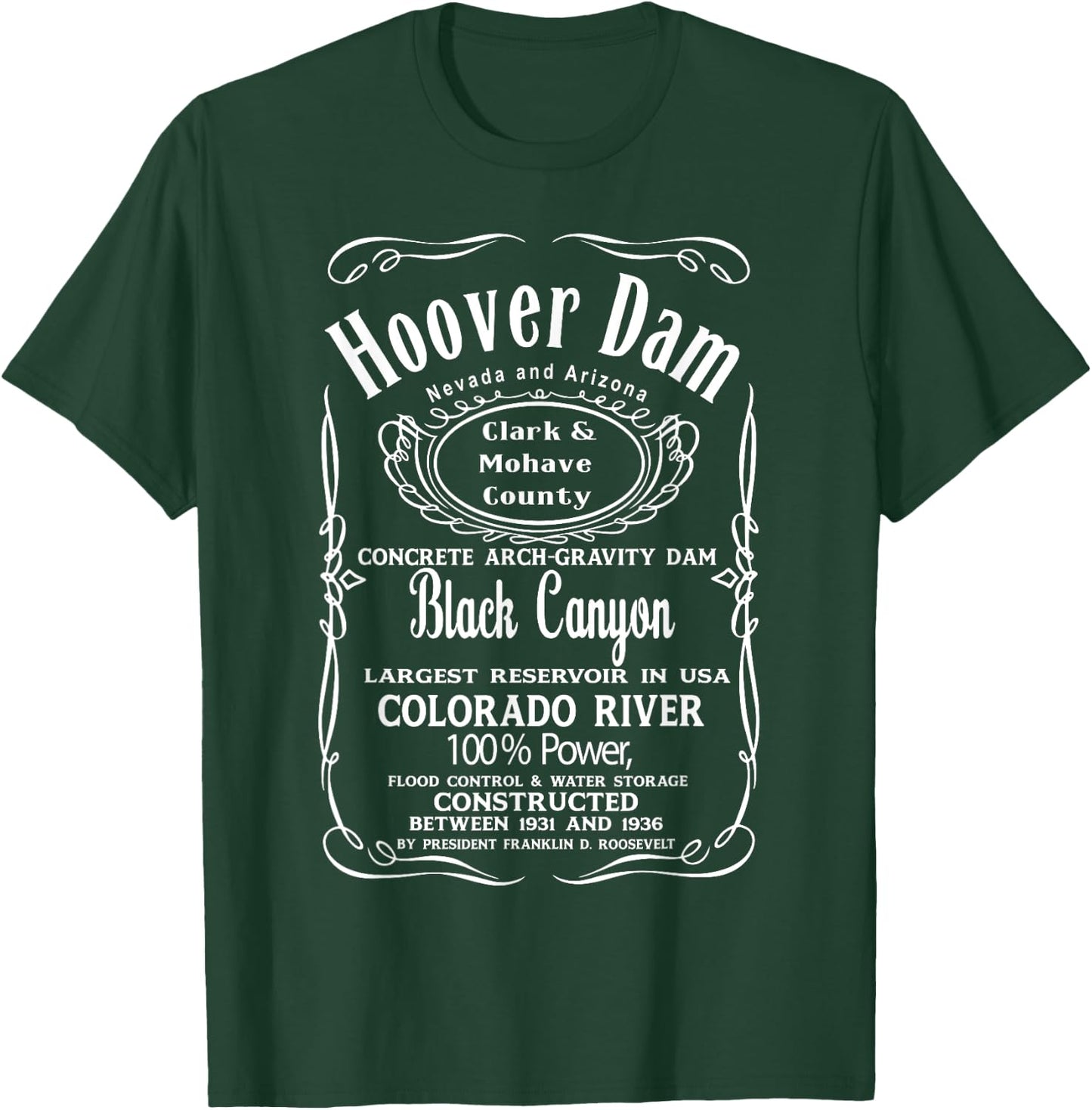 Hoover Dam Nevada Arizona USA United States of America T-Shirt - T-Shirt | Forest