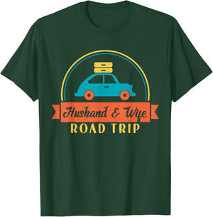 Traveler Matching Vacation Couple Husband And Wife Road Trip T-Shirt - T-Shirt | Forest