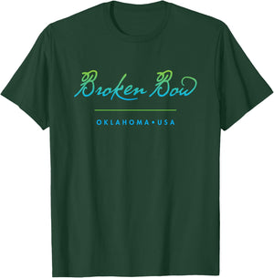 Broken Bow Oklahoma Typographic Design T-Shirt - T-Shirt | Forest
