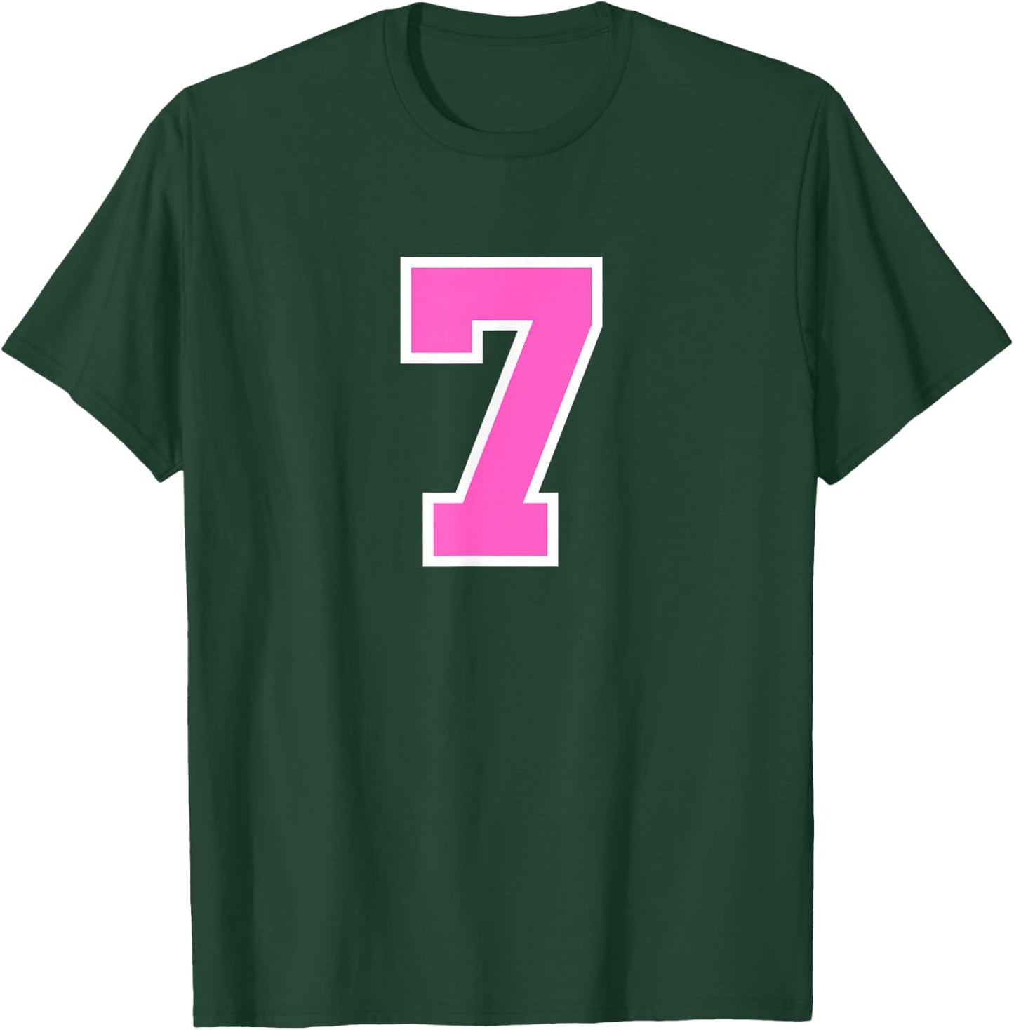 Pink Sports Team Number #7 T-Shirt - T-Shirt | Forest