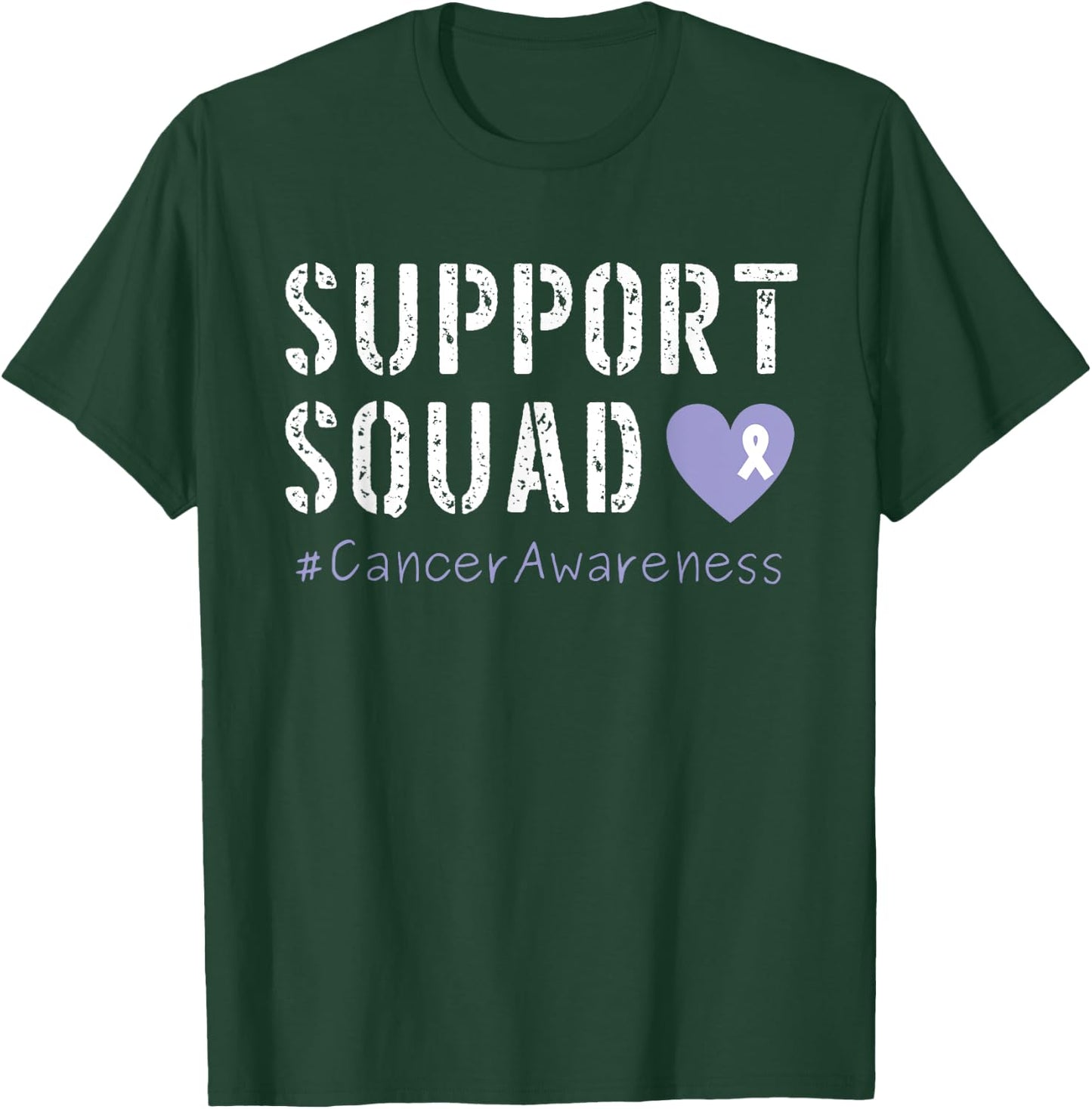 Lavender Ribbon Men Women Kids Boys Girls Cancer Awareness T-Shirt - T-Shirt | Forest