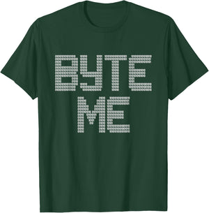 Byte Me Funny Binary Computer T-Shirt - T-Shirt | Forest