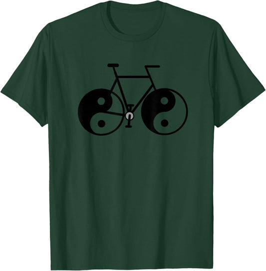 Biking Yin Yang Feng Shui Ying Yang Taijitu Buddhism T-Shirt - T-Shirt | Forest