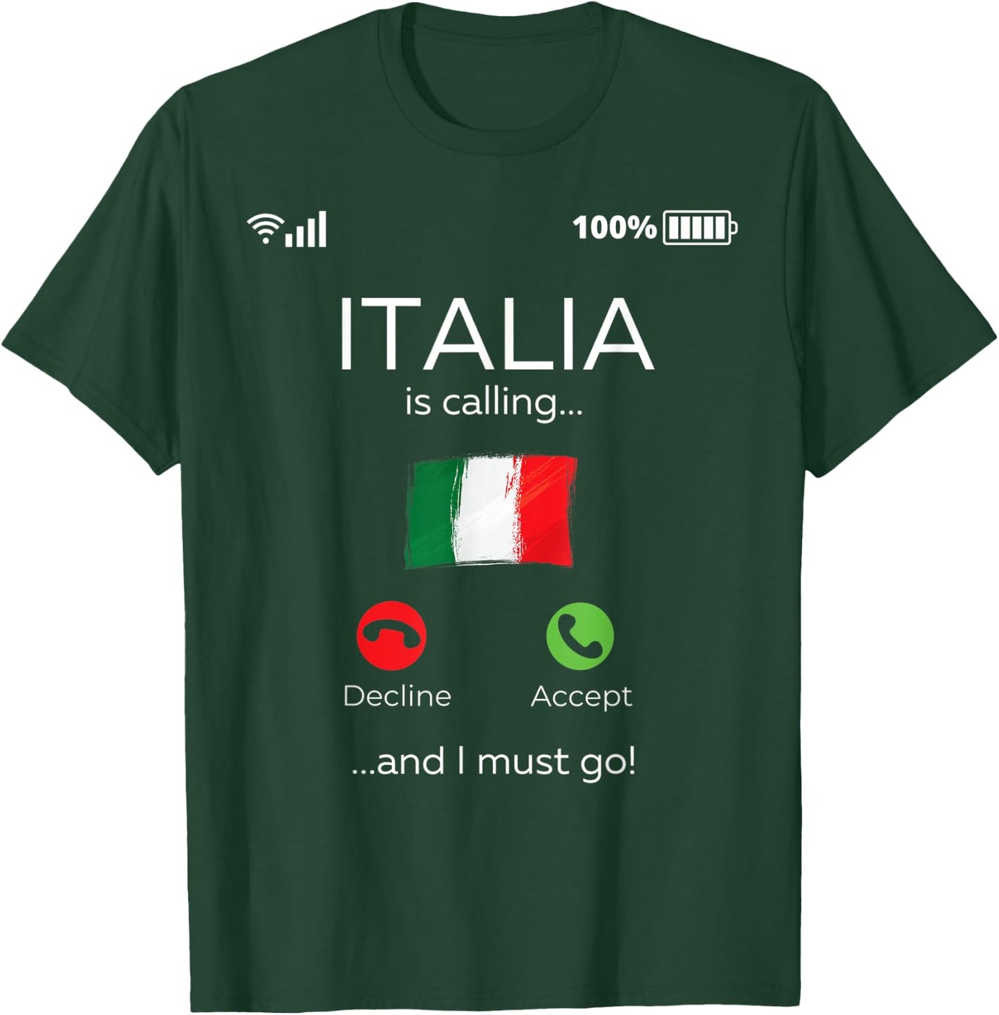 Funny Italian Shirts - Italy is calling - italian roots T-Shirt - T-Shirt | Forest