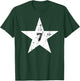 Number #7 Sport Vintage White Star Number T-Shirt - T-Shirt | Forest