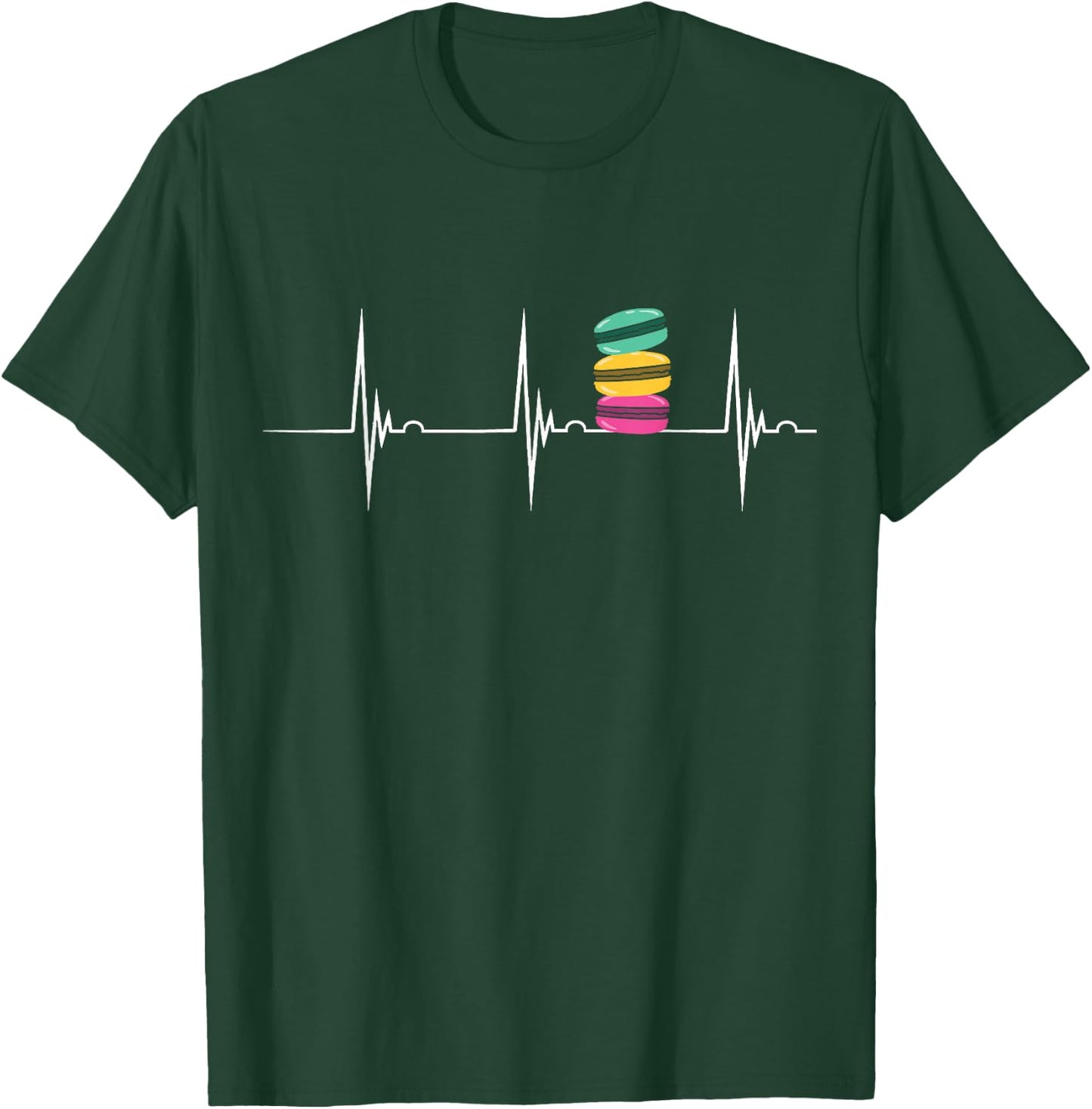 Macarons Heartbeat EKG Pulse Macaron Cookie Macaron T-Shirt - T-Shirt | Forest