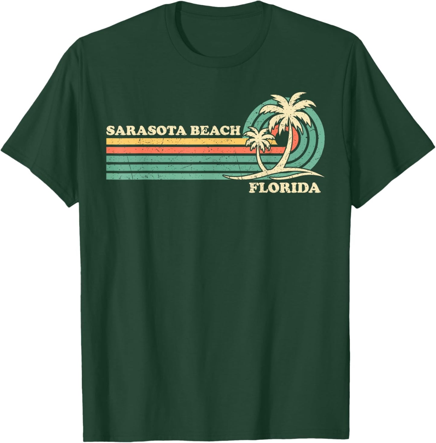 Vintage Retro Summer Vacation Florida Sarasota Beach T-Shirt - T-Shirt | Forest