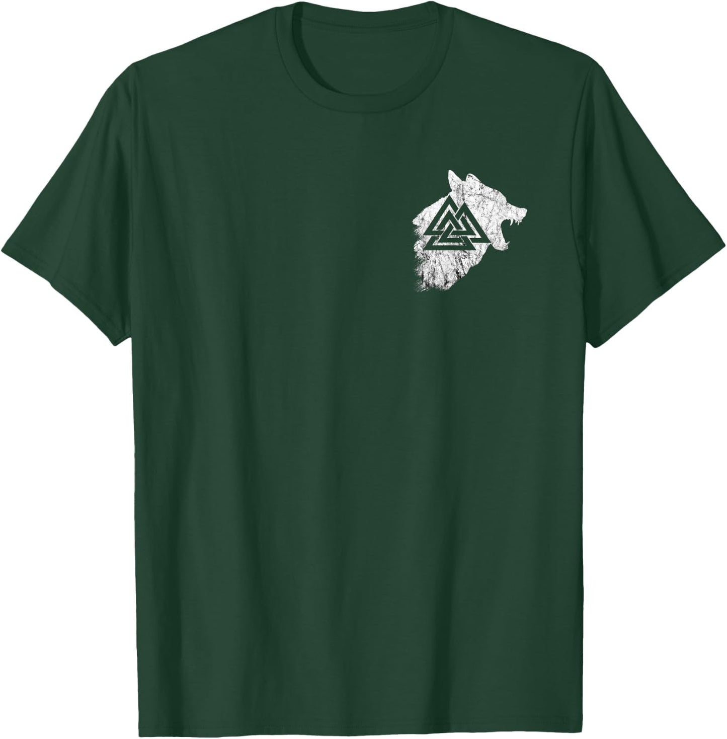 Fenrir Wolf Pagan Valhalla Viking Warrior Valknut Symbol T-Shirt - T-Shirt | Forest