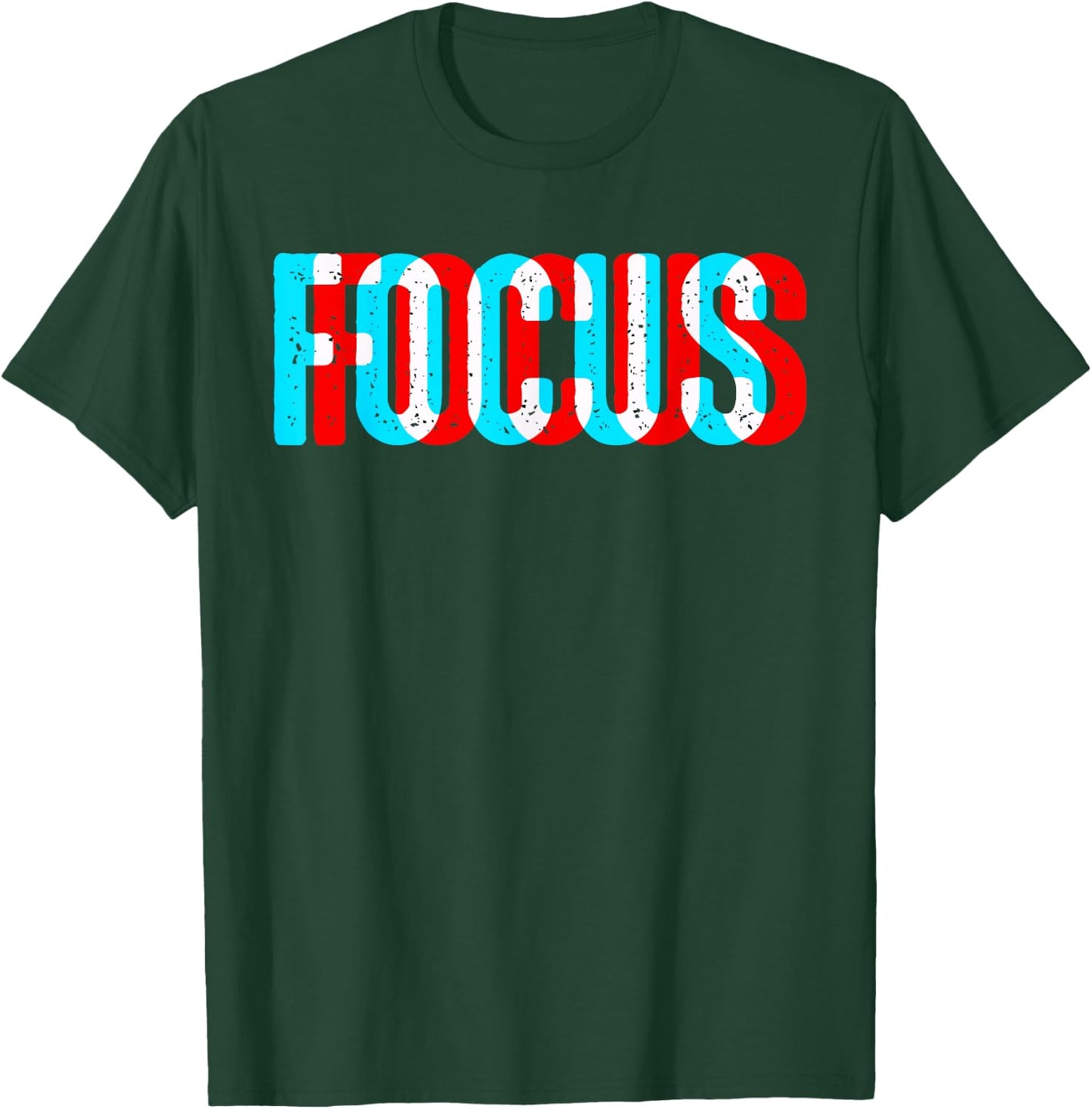 Focus - Optical Illusion Trippy Motivational T-Shirt - T-Shirt | Forest