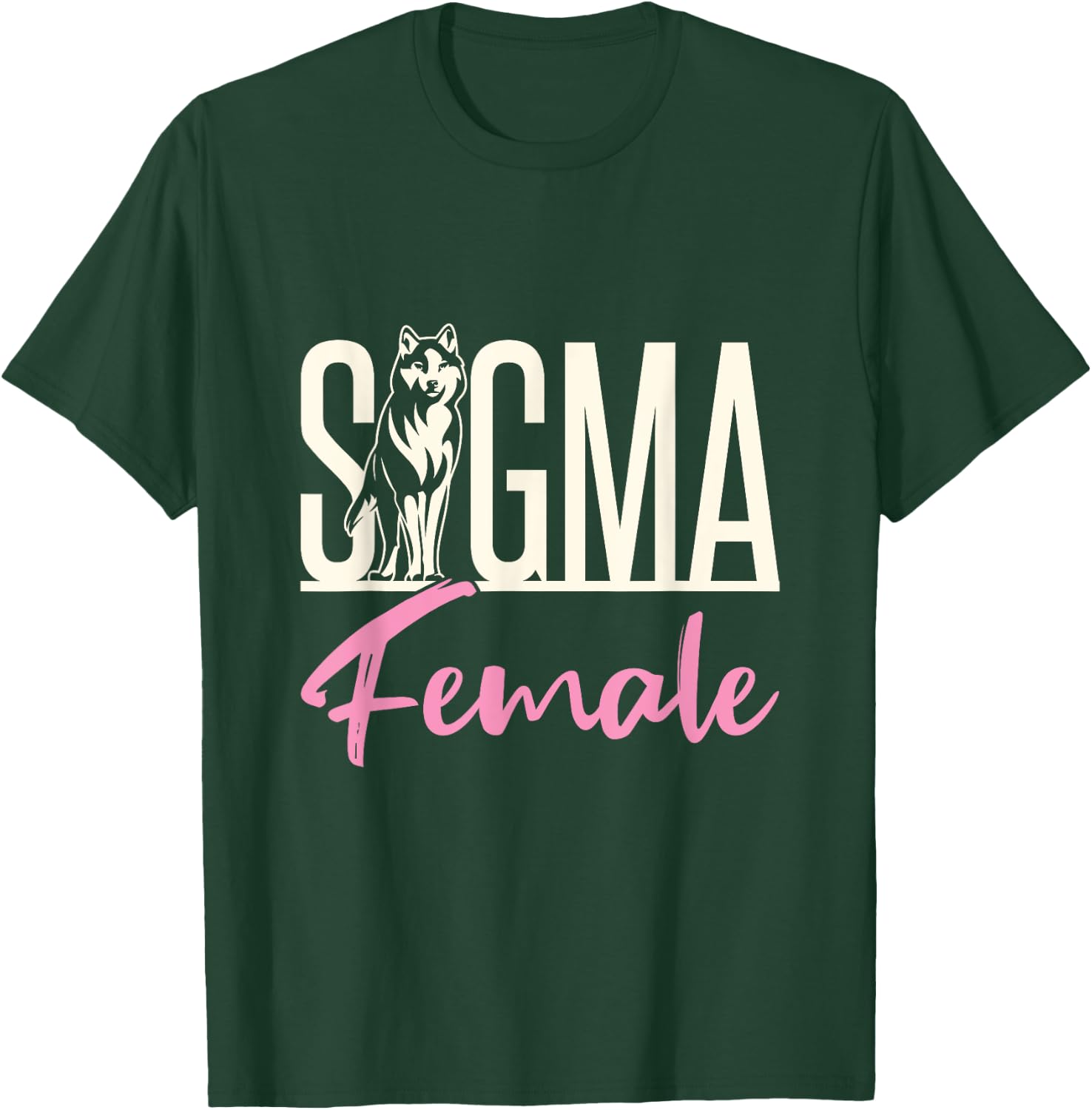 Sigma Female Loner Wolf Lone Individualist Meme Graphic T-Shirt - T-Shirt | Forest