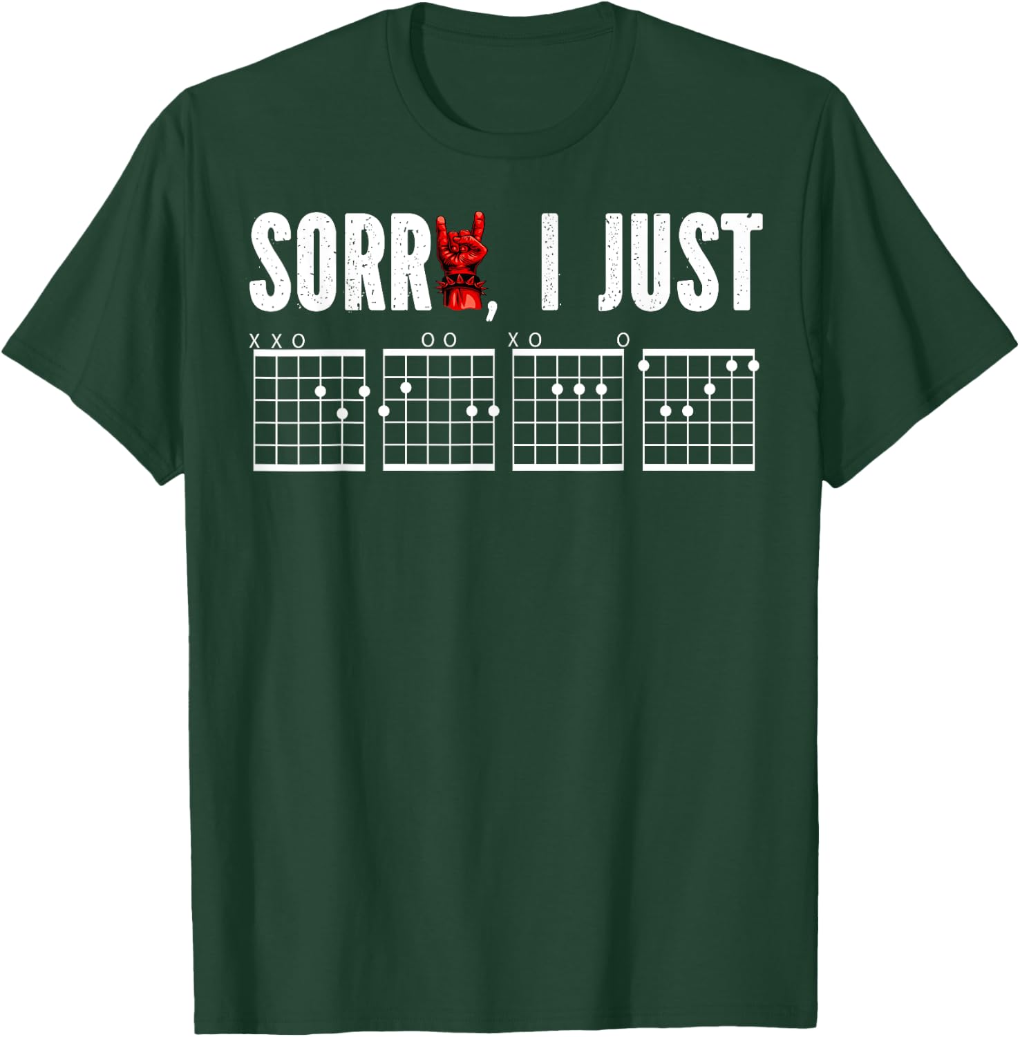 Sorry I Just DGAF Chords Hidden Message Funny Guitar Player T-Shirt - T-Shirt | Forest