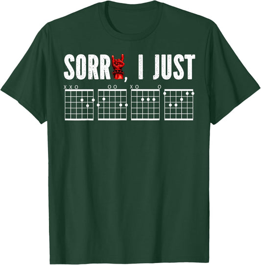 Sorry I Just DGAF Chords Hidden Message Funny Guitar Player T-Shirt - T-Shirt | Forest