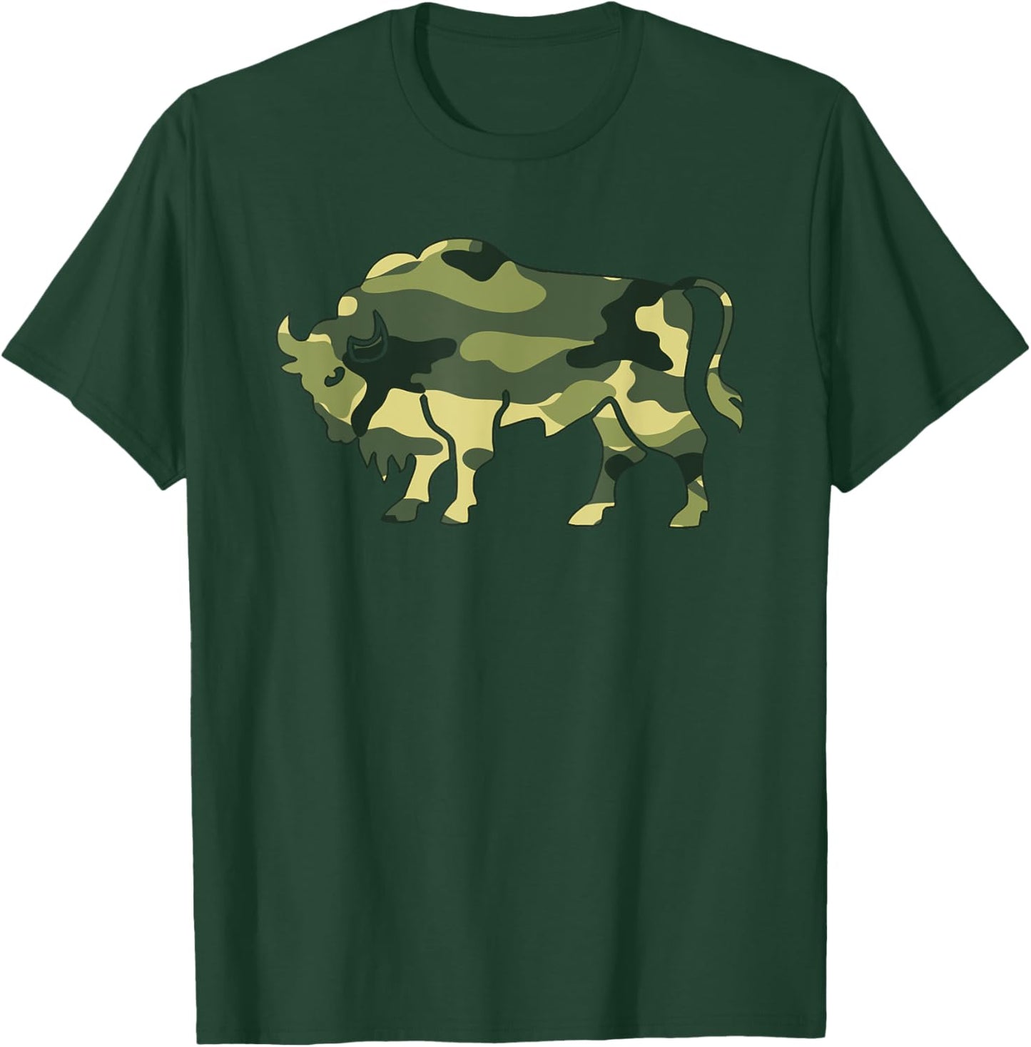 Military Gaur Camo Men Print US Indian bison Ox Veteran Gift T-Shirt - T-Shirt | Forest