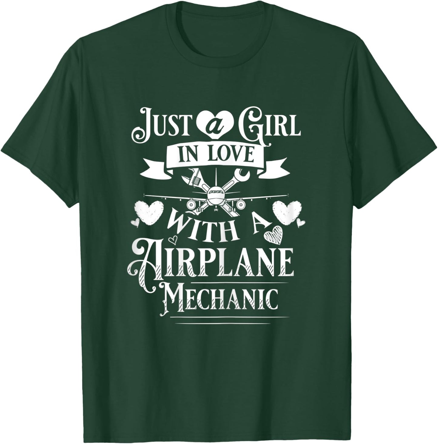 Aircraft Mechanic Wife Airplane Maintenance Technician T-Shirt - T-Shirt | Forest