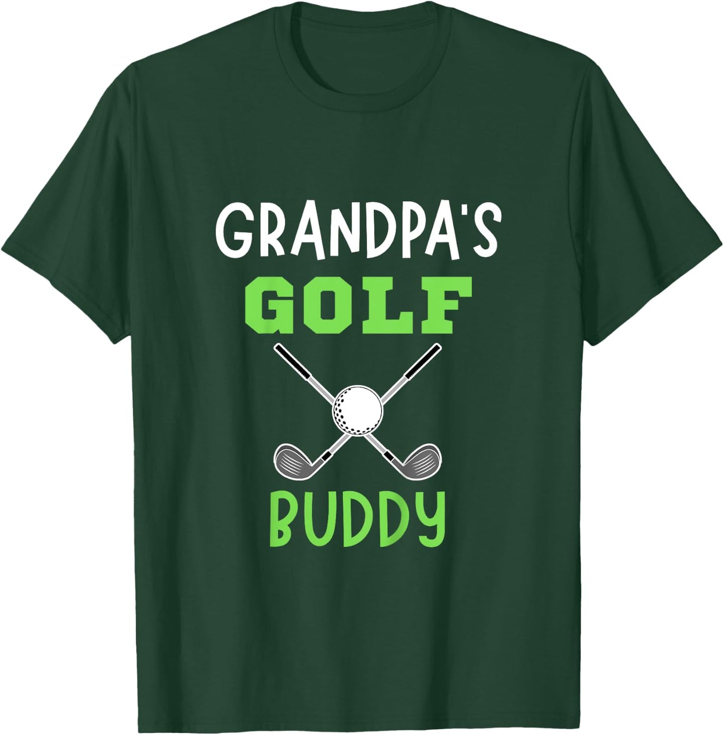 Kids Golf Player Grandfather Golfing Grandpa's Golf Buddy T-Shirt - T-Shirt | Forest