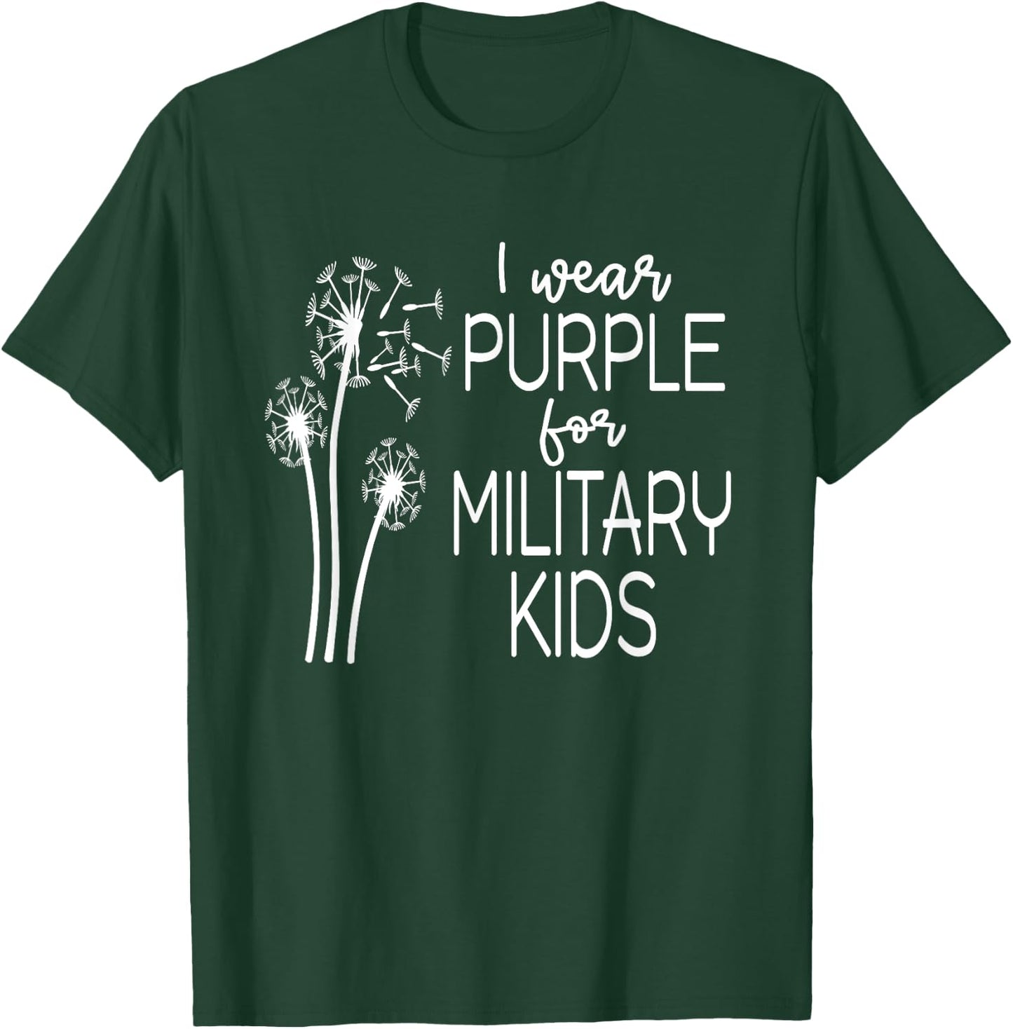 Purple Up in April Dandelion for Month of the Military Child T-Shirt - T-Shirt | Forest