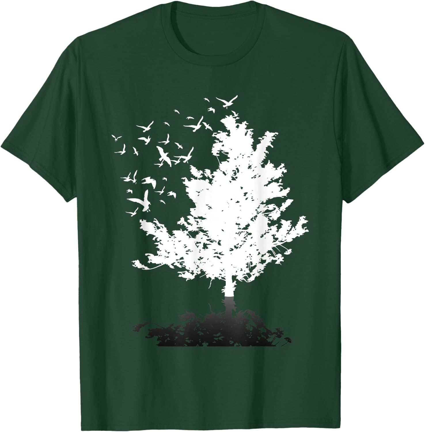 Outdoors Wildlife Flock Of Birds Forest Trees Nature T-Shirt - T-Shirt | Forest