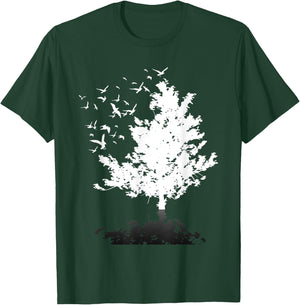Outdoors Wildlife Flock Of Birds Forest Trees Nature T-Shirt - T-Shirt | Forest