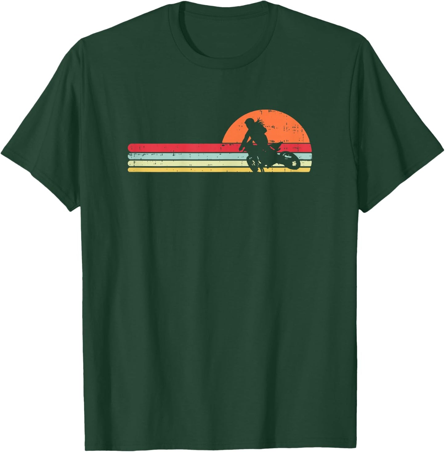 Dirt Bike Motocross Girl Retro Track Racing Motorcycle Gift T-Shirt - T-Shirt | Forest