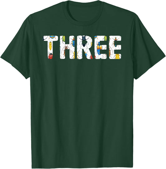 mb Bug 3rd Birthday Funny Insects Lover 3 Years Old Kids T-Shirt - T-Shirt | Forest