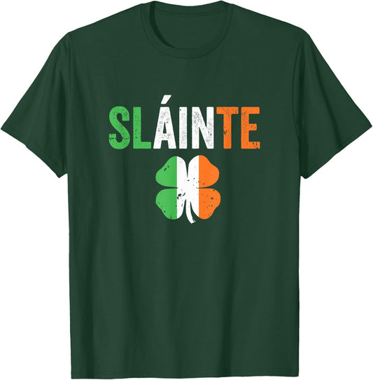 St Paddy's Day Shirt Women Men Irish Toast Slainte T-Shirt - T-Shirt | Forest