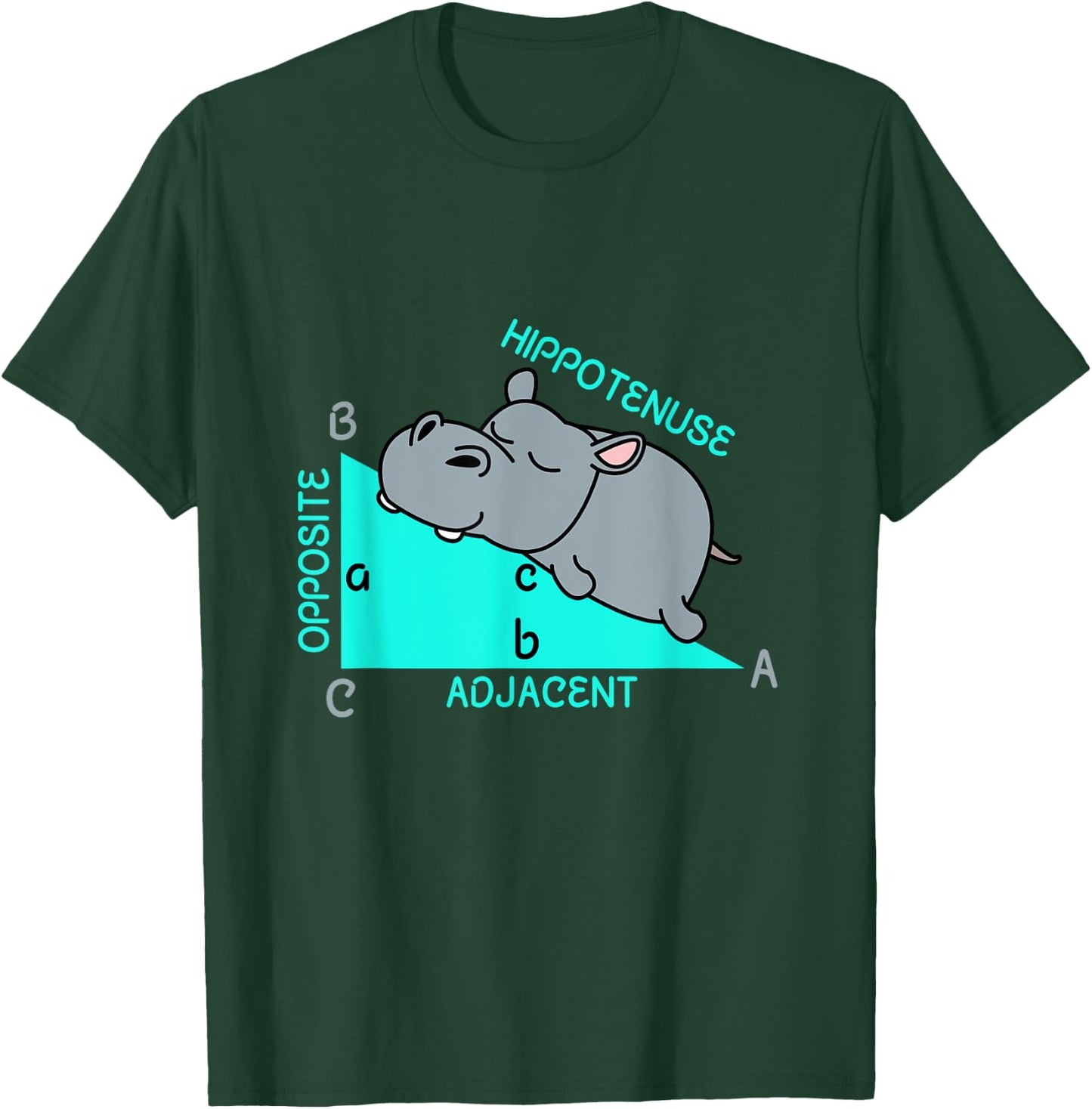 Hippotenuse Math Mathematics Teacher Joke fun Saying T-Shirt - T-Shirt | Forest