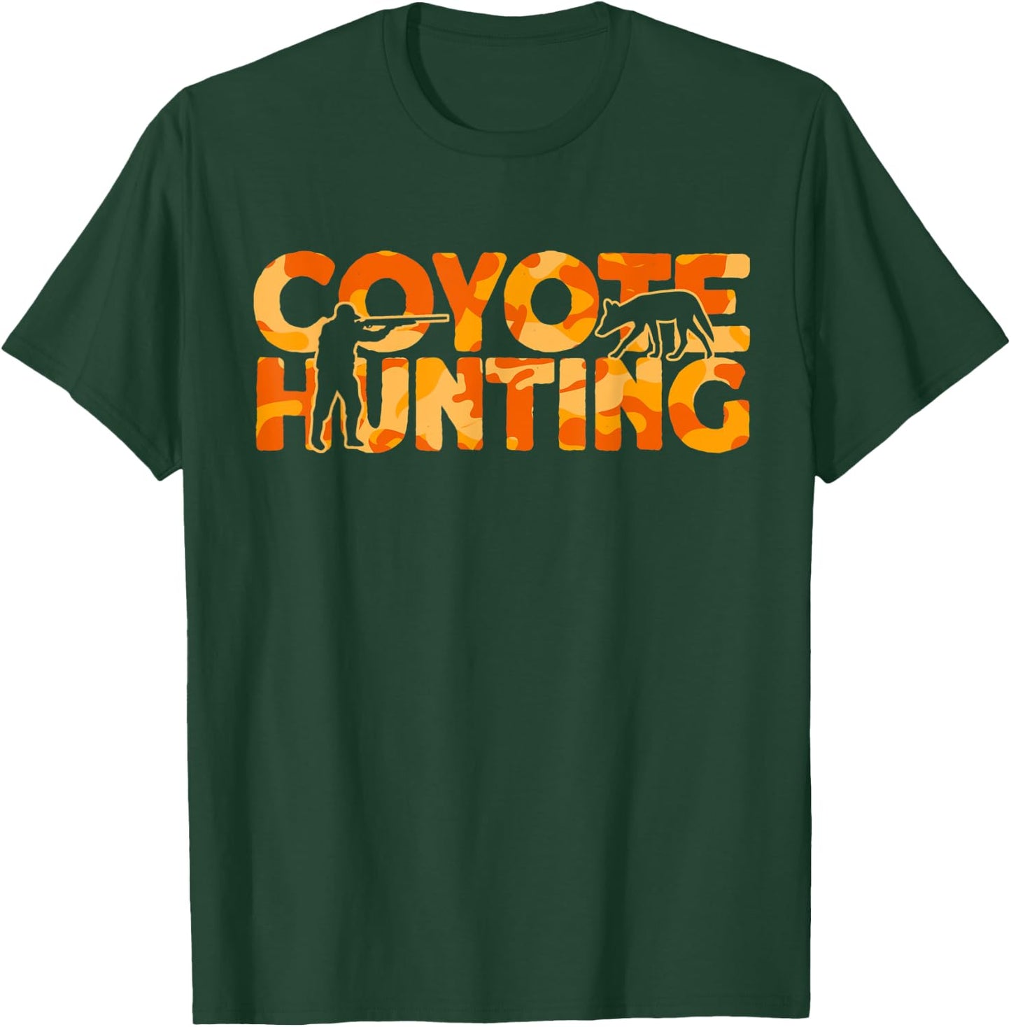 Coyote Coyote Orange Camouflage Coyote Hunting T-Shirt - T-Shirt | Forest