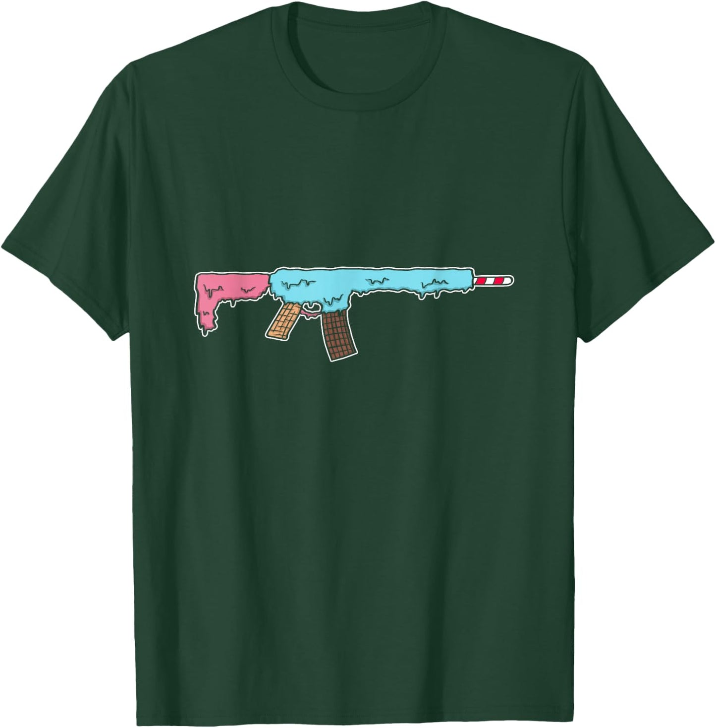 Funny Ice Cream Gun Weapon Rifle Pistol Right 2nd Amendment T-Shirt - T-Shirt | Forest