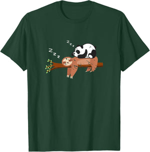 Cute Animals Gift Panda Sloth T-Shirt - T-Shirt | Forest
