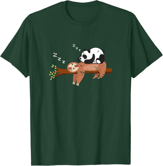 Cute Animals Gift Panda Sloth T-Shirt - T-Shirt | Forest