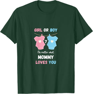 Gender reveal, pink or blue mommy to be T-Shirt - T-Shirt | Forest