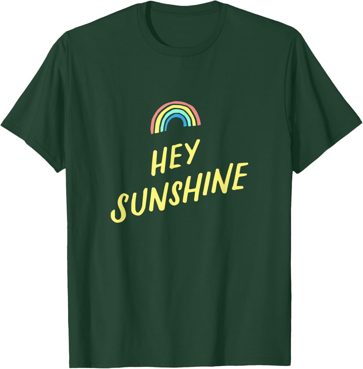 Hey Sunshine Rainbow Striped Summer Vacation Holiday Gift Women Kids T-Shirt - T-Shirt | Forest