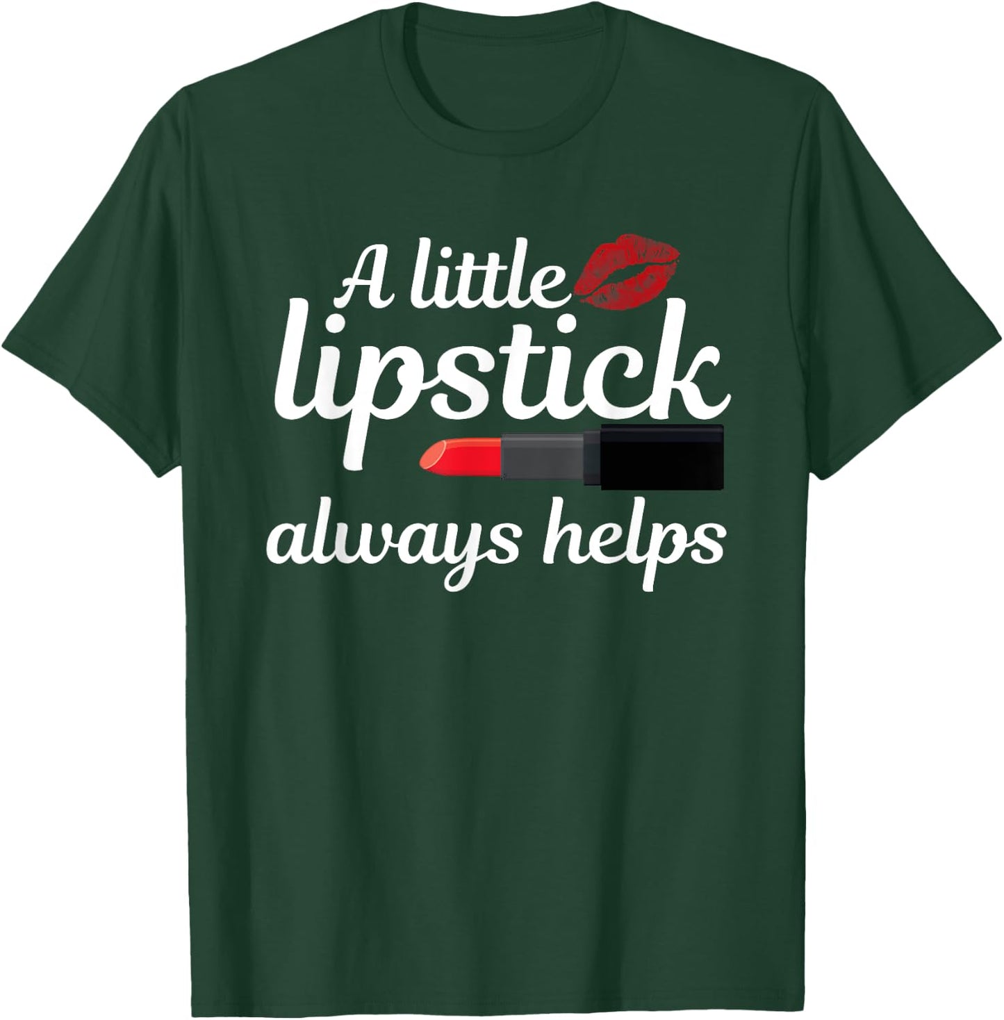 Cool Lipstick Art Women Girls Makeup Artist Beautician Kiss T-Shirt - T-Shirt | Forest