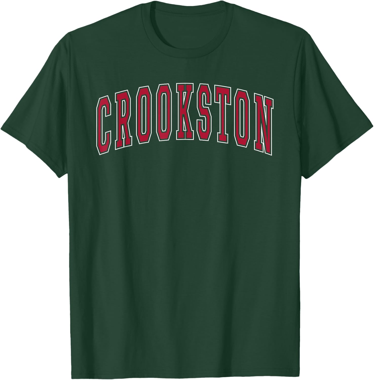 Crookston Minnesota Souvenir College Style Red Text T-Shirt - T-Shirt | Forest