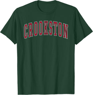 Crookston Minnesota Souvenir College Style Red Text T-Shirt - T-Shirt | Forest