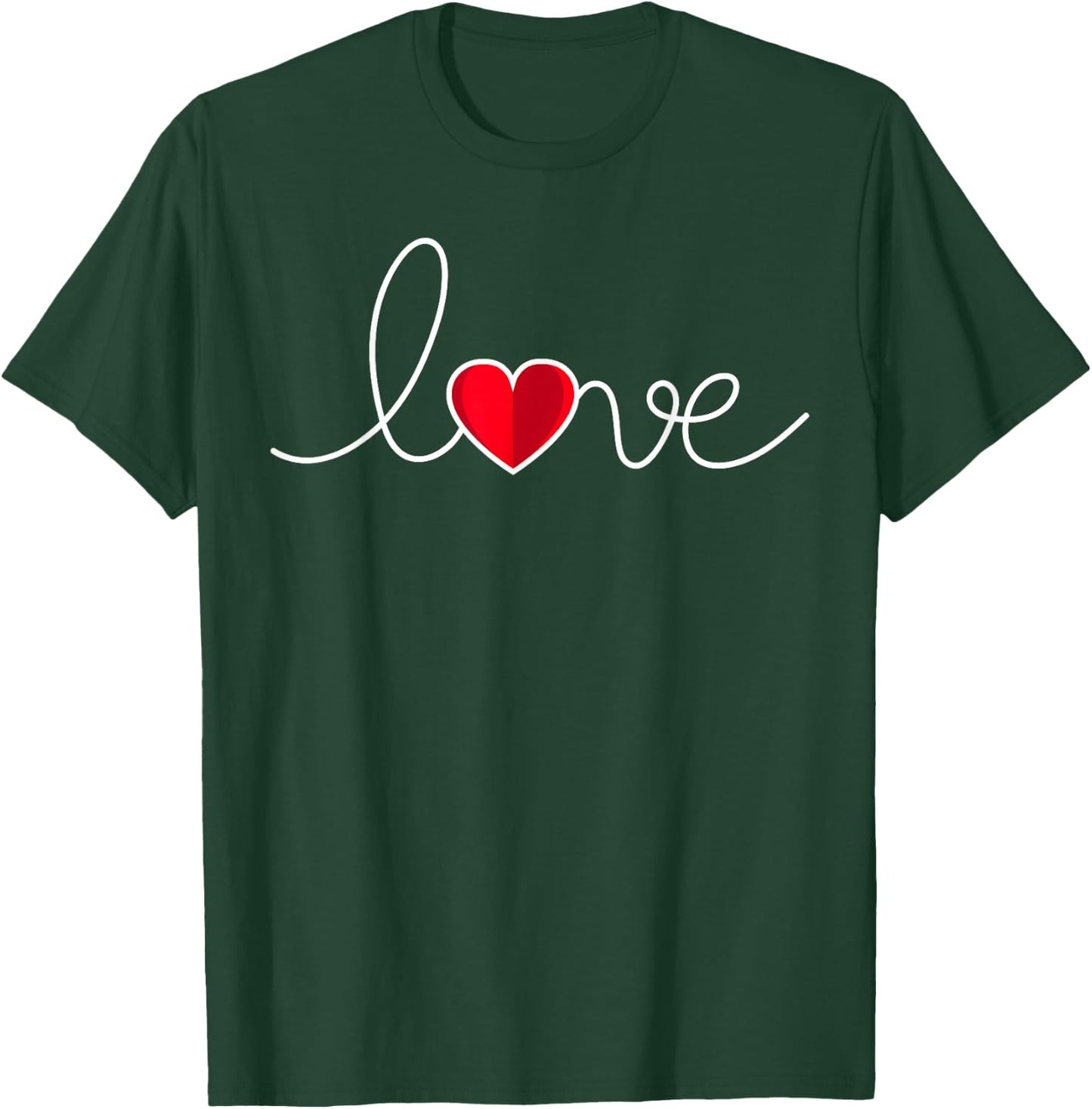 Valentines Day Red Love Heart Cute V-day Men Women Girl boys T-Shirt - T-Shirt | Forest