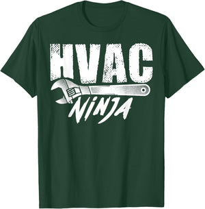 Funny HVAC Ninja Gift Cool Ninjutsu Technician Lover T-Shirt - T-Shirt | Forest