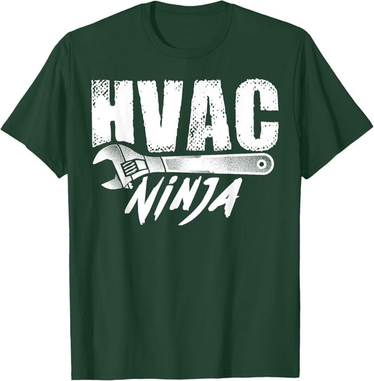 Funny HVAC Ninja Gift Cool Ninjutsu Technician Lover T-Shirt - T-Shirt | Forest