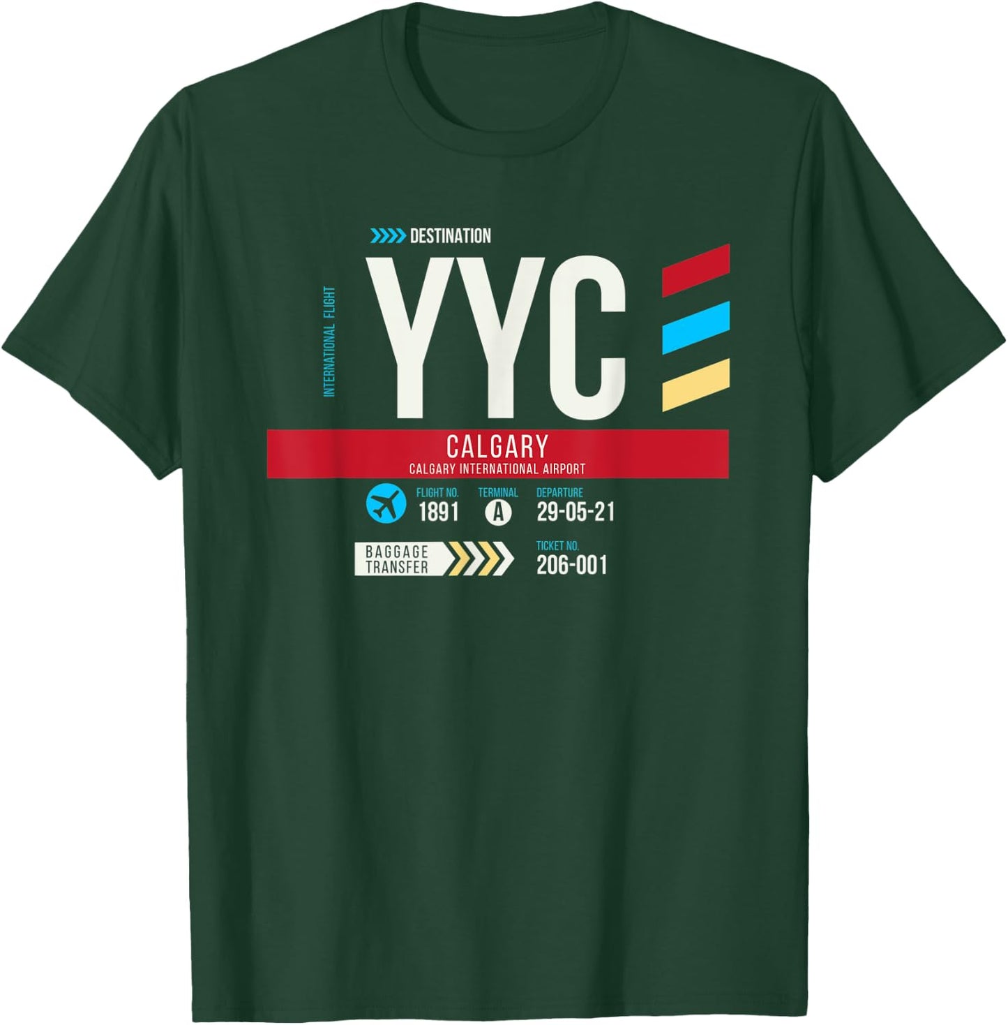 Vintage Calgary YYC Airport Code Travel Day Retro Air Travel T-Shirt - T-Shirt | Forest