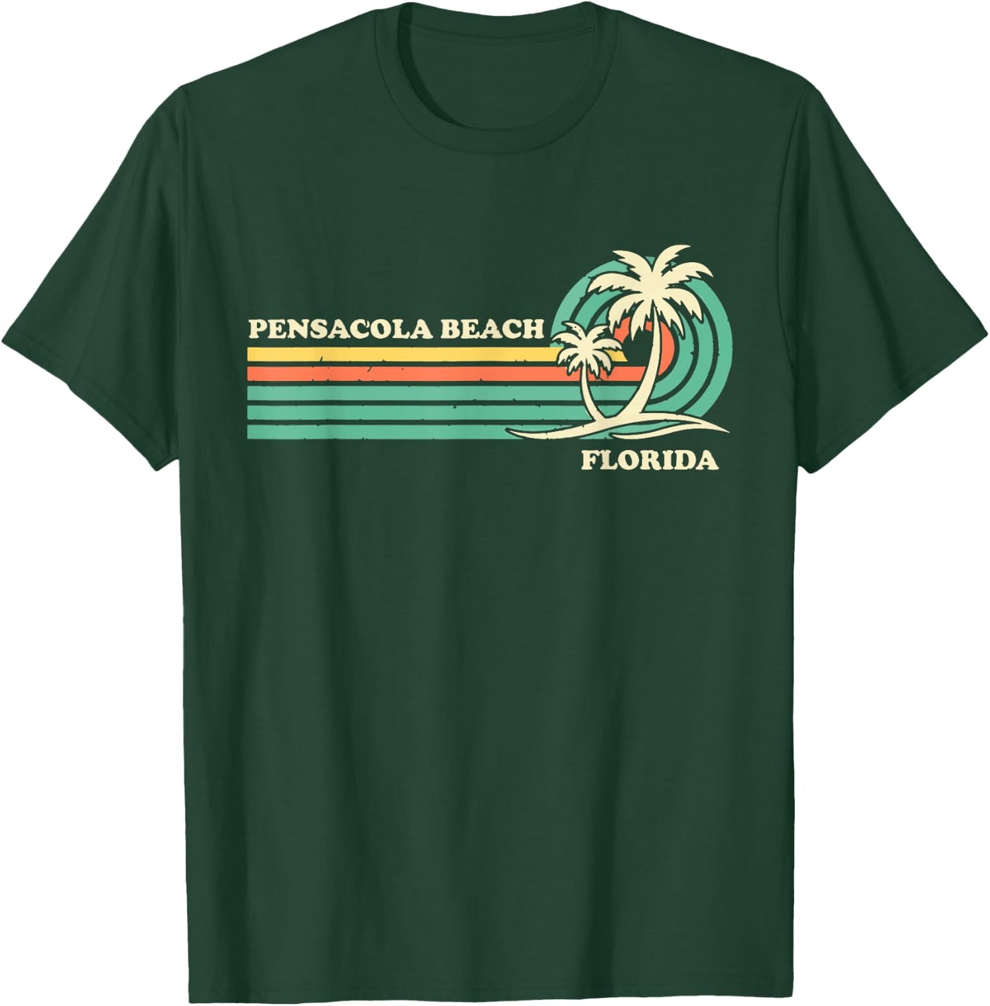 Vintage Retro Summer Vacation Florida Pensacola Beach T-Shirt - T-Shirt | Forest